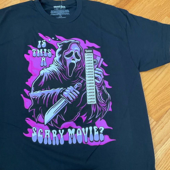 Spencer’s Ghost Face Adult Graphic T Shirt Black Size Large - Picture 6 of 7